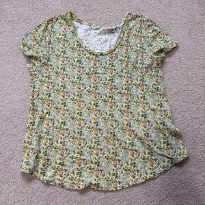 LOFT Yellow Floral Top